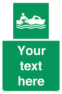 Custom sign safe condition Rescue boat